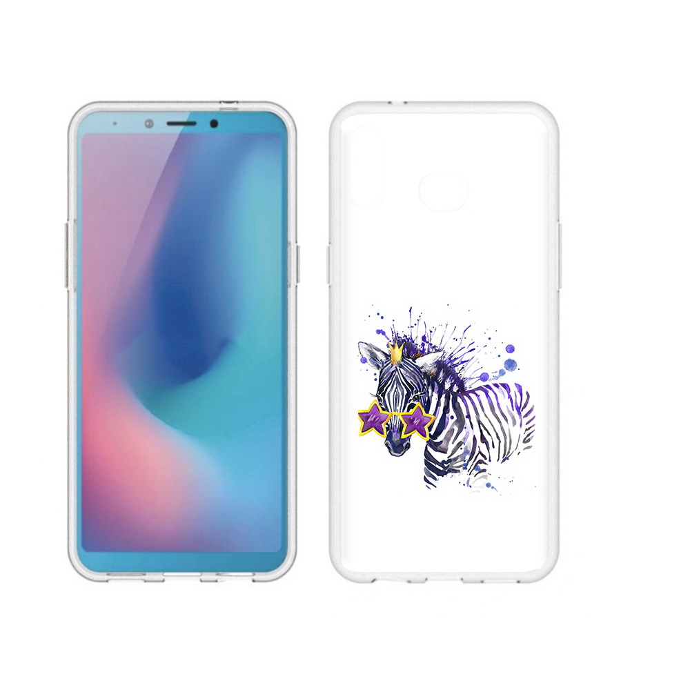 

Чехол MyPads Tocco для Samsung Galaxy A6s акварельная зебра (PT123850.597.215), Прозрачный, Tocco