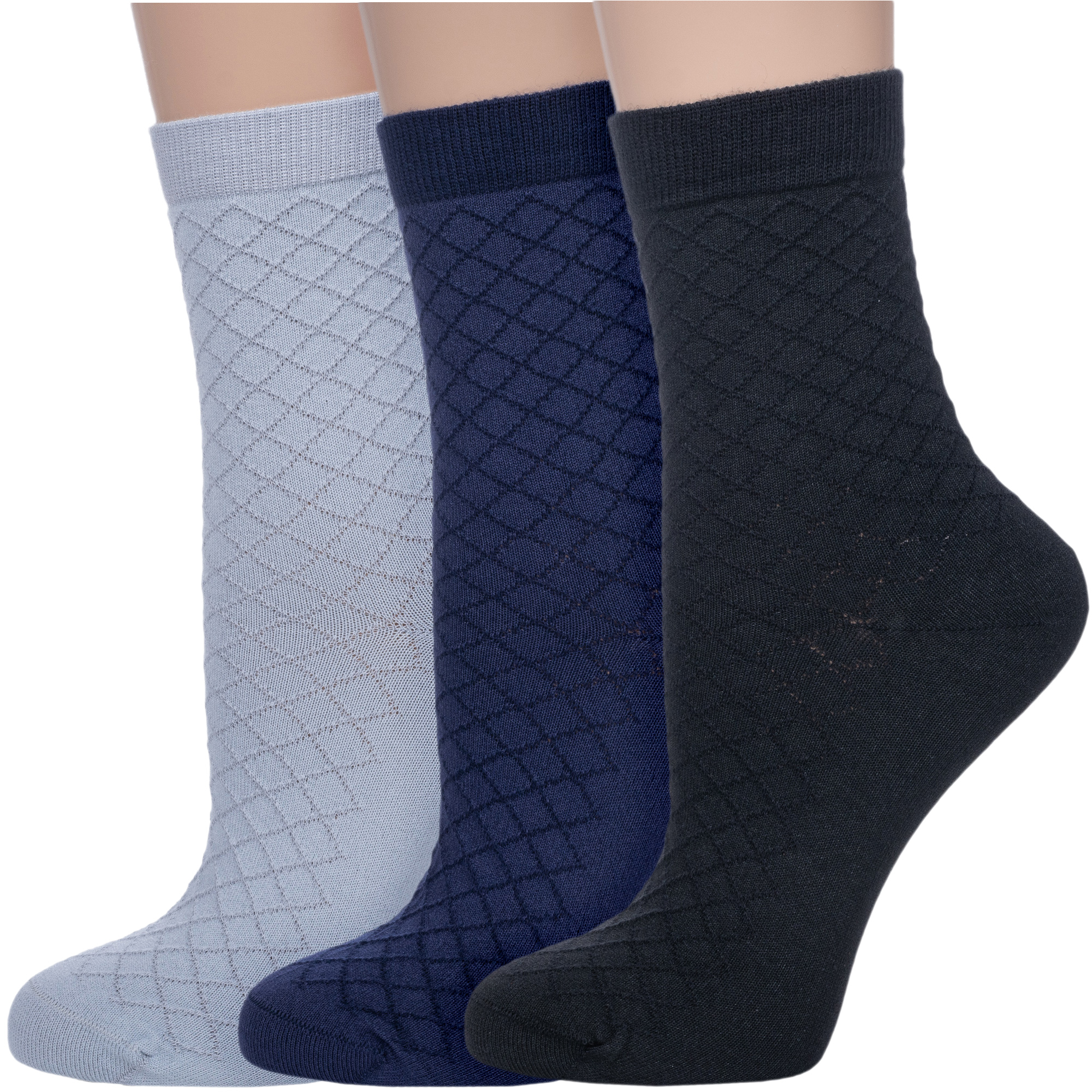 Комплект носков женских АКОС 3-LFW41 разноцветных 23-25