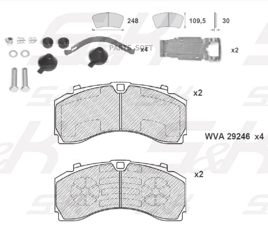 Колодки тормозные S&K дисковые SK2924601