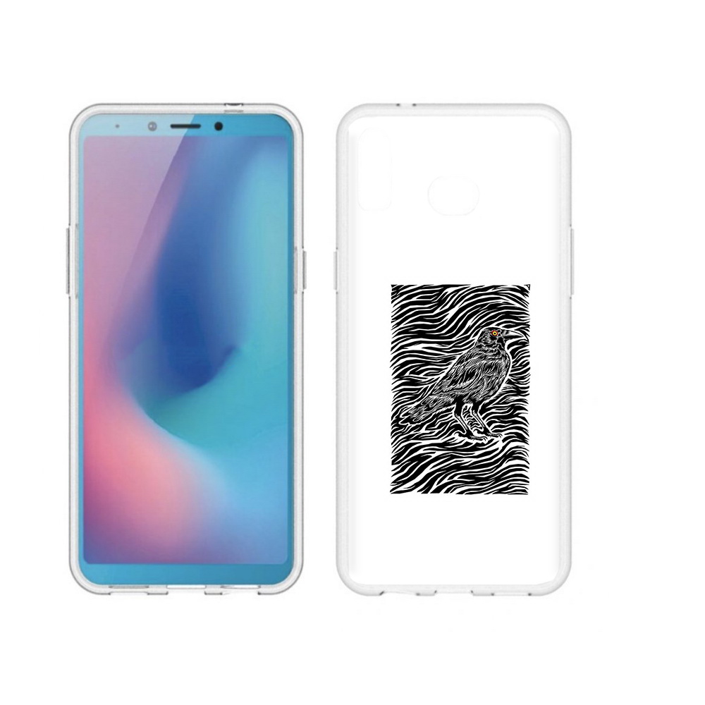 

Чехол MyPads Tocco для Samsung Galaxy A6s ворон в абстракции (PT123850.597.272), Прозрачный, Tocco
