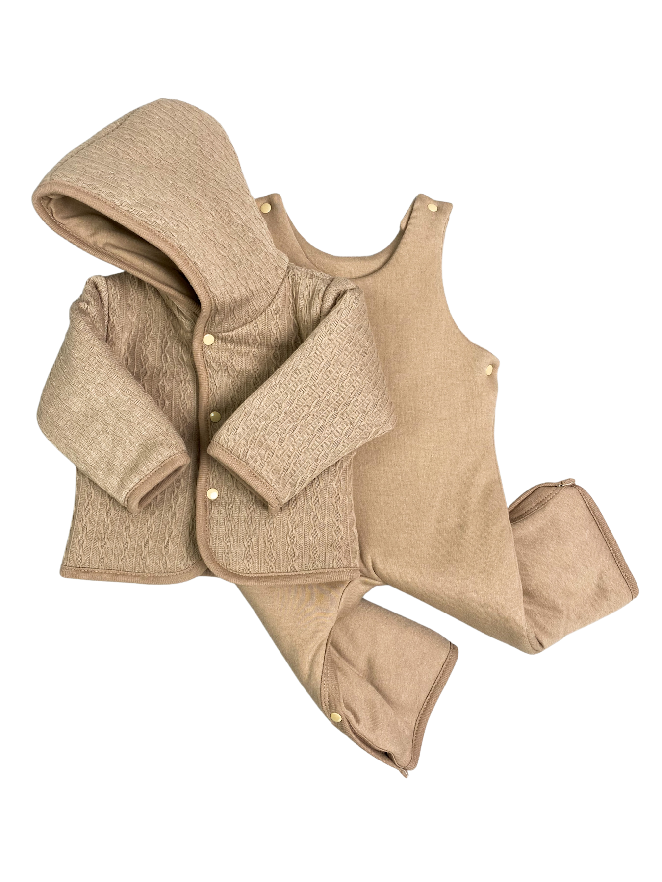 Комплект верхней одежды Clariss Вязаный микс, коричневый; светло-коричневый; бежевый, 62