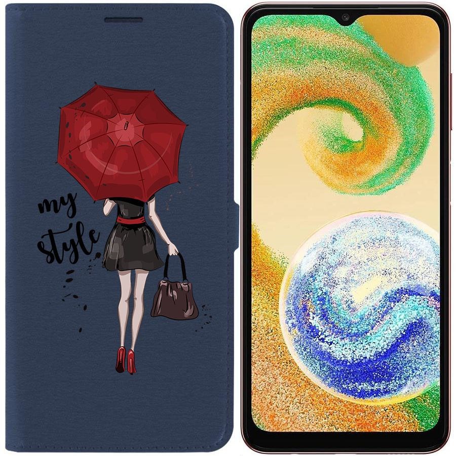 Чехол-книжка Krutoff Eco Book для Samsung Galaxy A04s (A047) Мой стиль (синий)
