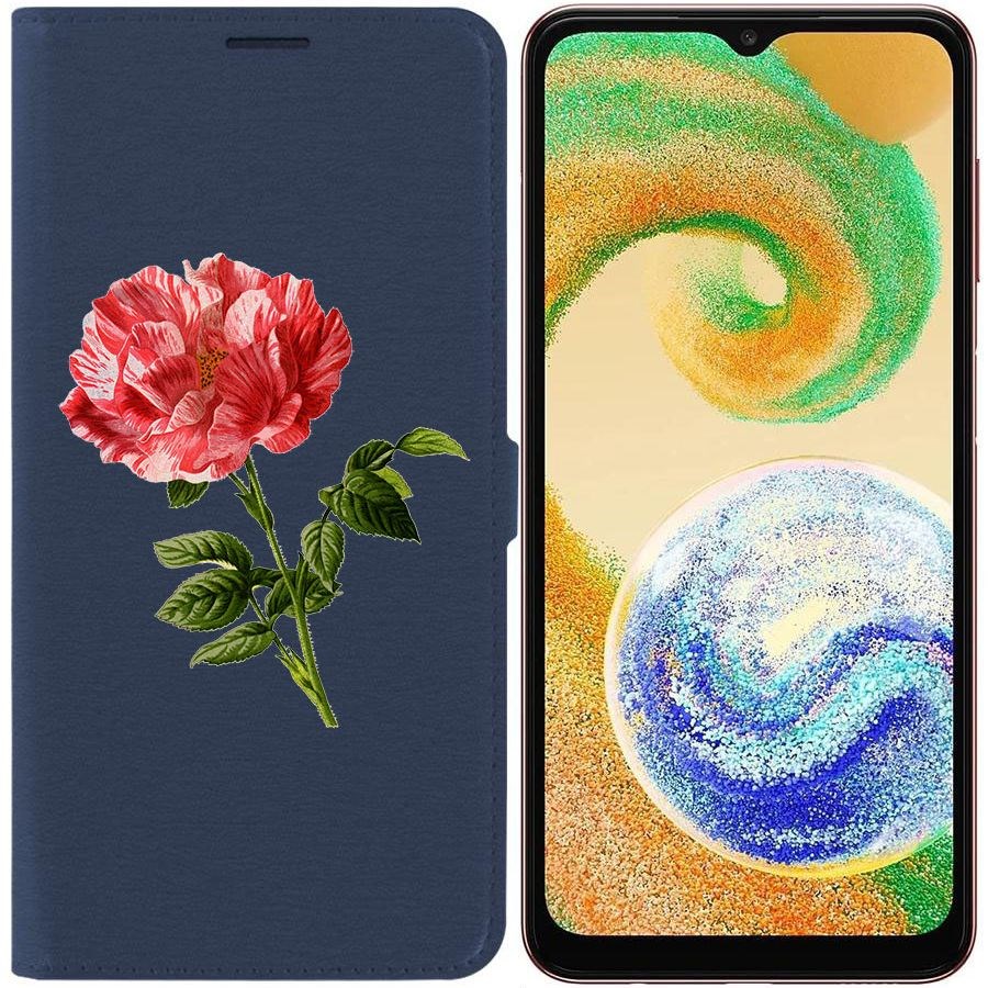 

Чехол-книжка Krutoff Eco Book для Samsung Galaxy A04s (A047) Рисованная роза (синий)