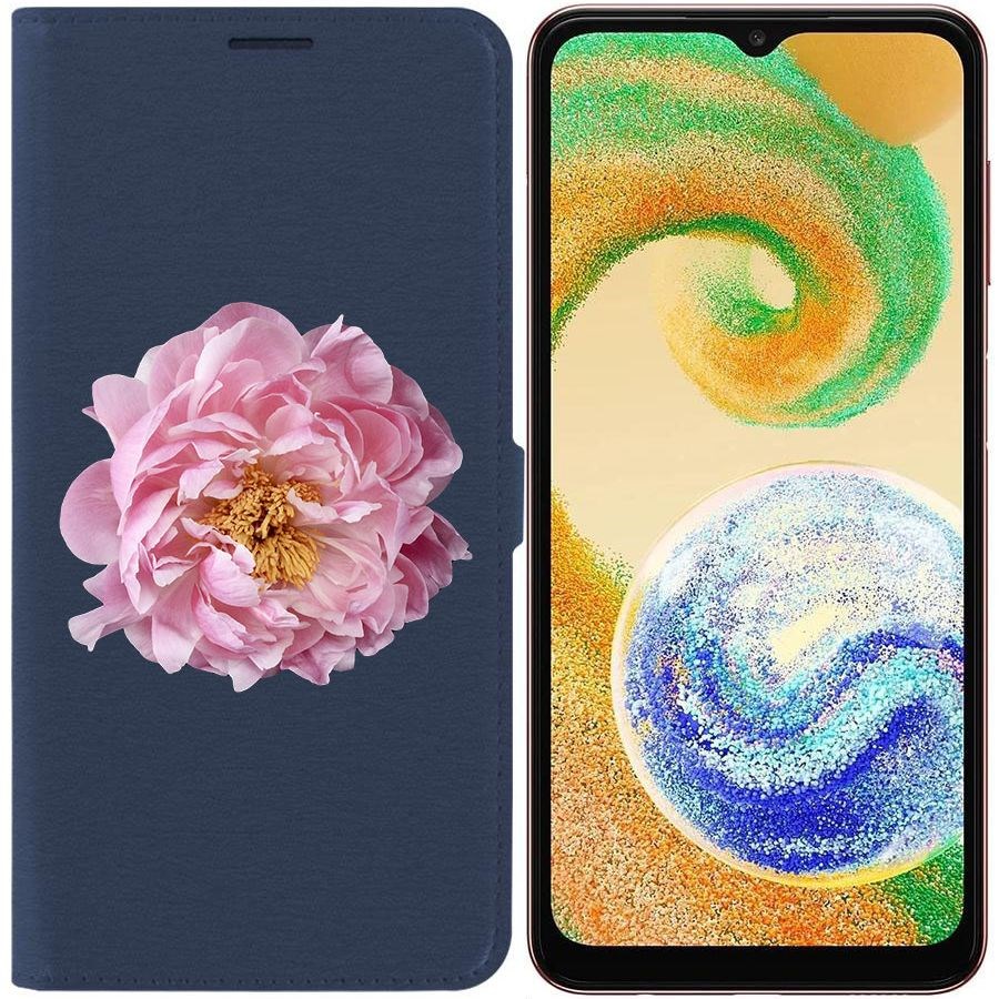 

Чехол-книжка Krutoff Eco Book для Samsung Galaxy A04s (A047) Розовый пион (синий)