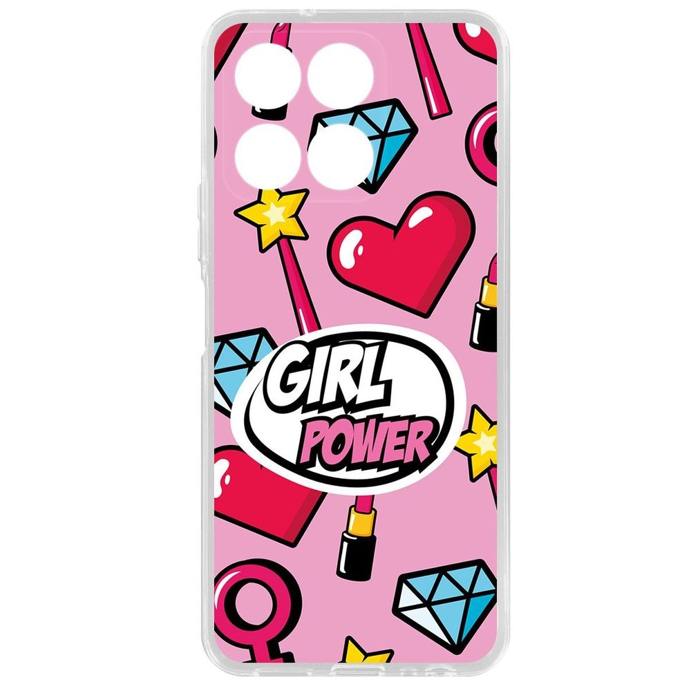 

Чехол-накладка Krutoff Clear Case Girl Power для Honor X6a, Прозрачный