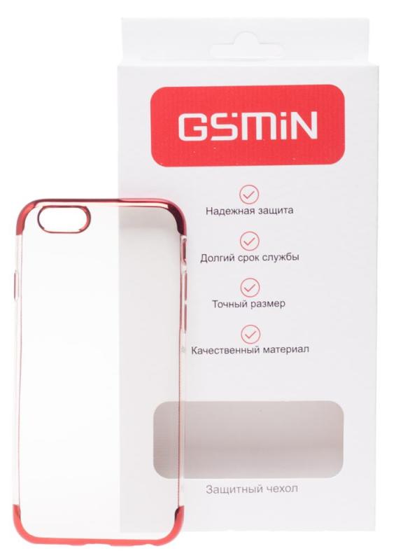 

Чехол силиконовый GSMIN Series Ultima для Apple iPhone 6/6S (Прозрачно-красный), Прозрачный;красный