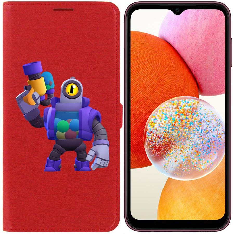

Чехол-книжка Krutoff Eco Book для Samsung Galaxy A14 4G (A145) Brawl Stars-Рико (красный)