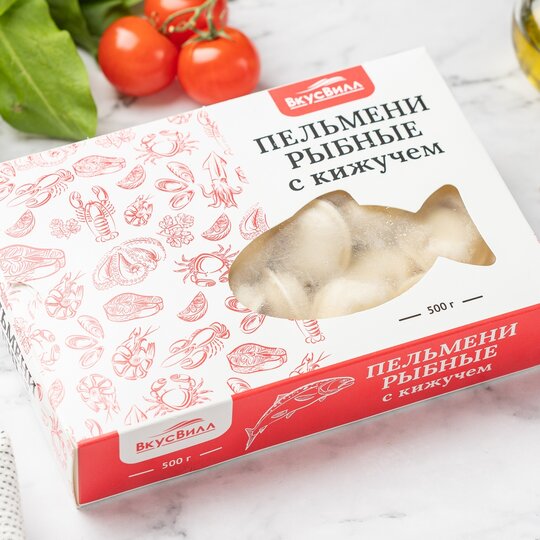 Пельмени ВкусВилл рыбные с кижучем 500 г