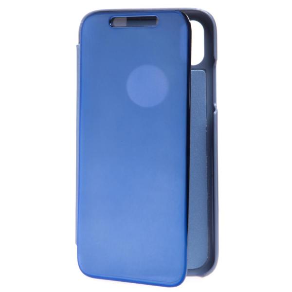 

Чехол-книжка GSMIN Mirror Case для Apple iPhone XR (Синий), Белый