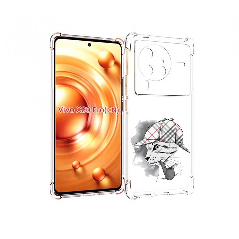 

Чехол MyPads кошка с трубкой для Vivo X80 Pro, Прозрачный, Tocco