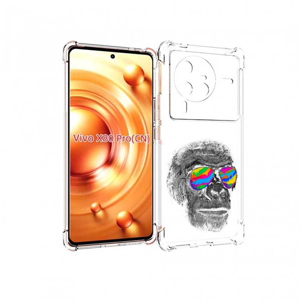 

Чехол MyPads крутая обезьяна в очках для Vivo X80 Pro, Прозрачный, Tocco