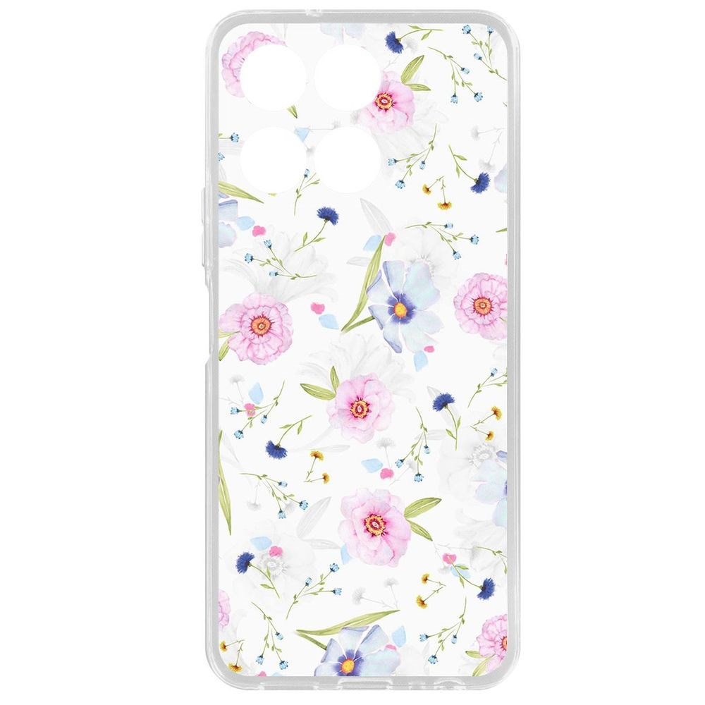 

Чехол-накладка Krutoff Clear Case Цветочный паттерн 3 для Honor X6a, Прозрачный