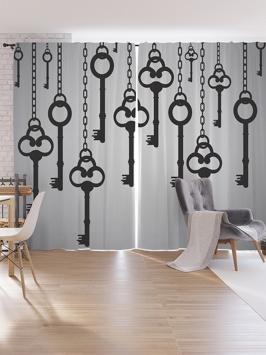 

Шторы под лён JoyArty "Мир ключей", серия Oxford DeLux, 340х265 см, Мир ключей