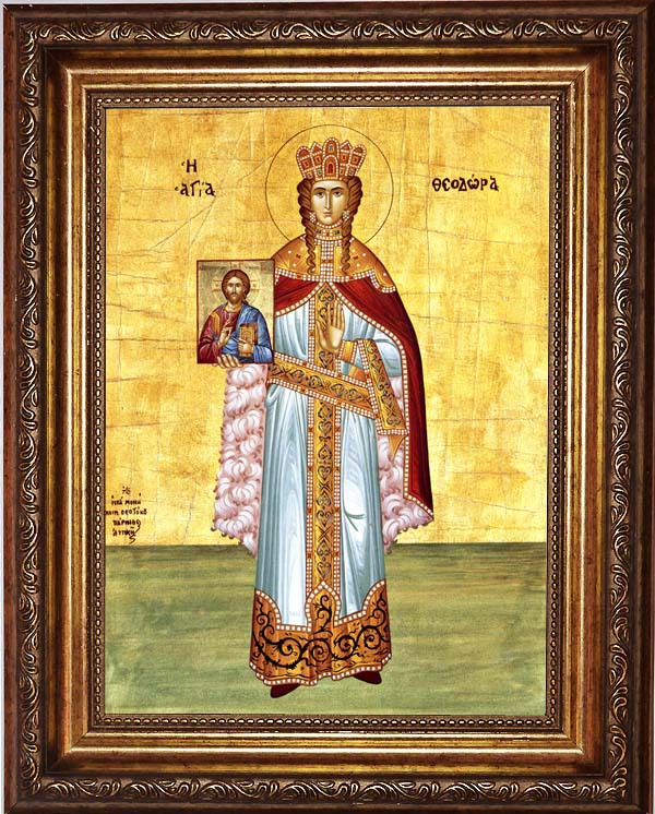 

Феодора (Теодора) Греческая праведная царица. Икона на холсте.