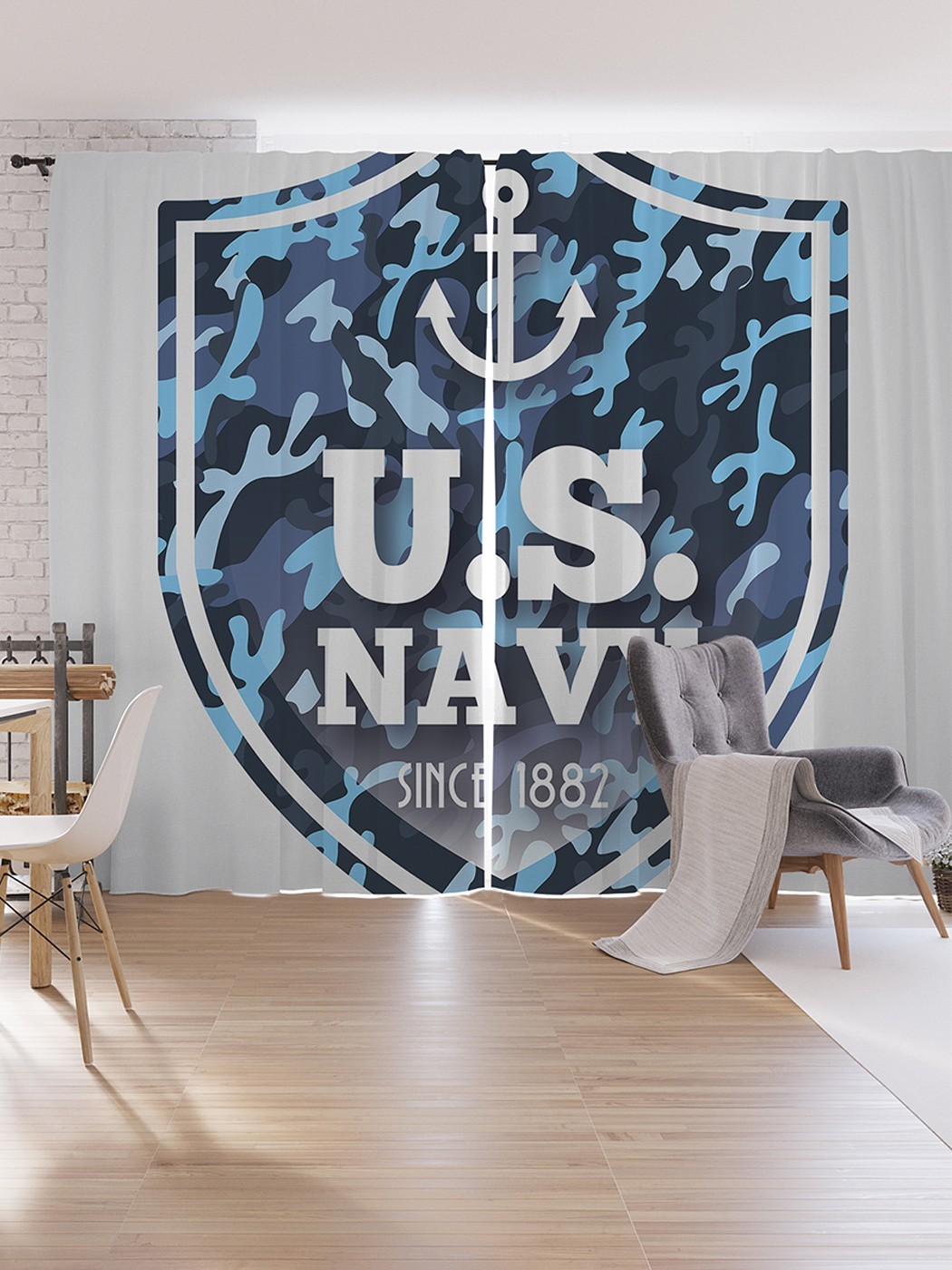 

Шторы под лён JoyArty "ВМС США с 1886 года", серия Oxford DeLux, 340х265 см, ВМС США с 1886 года