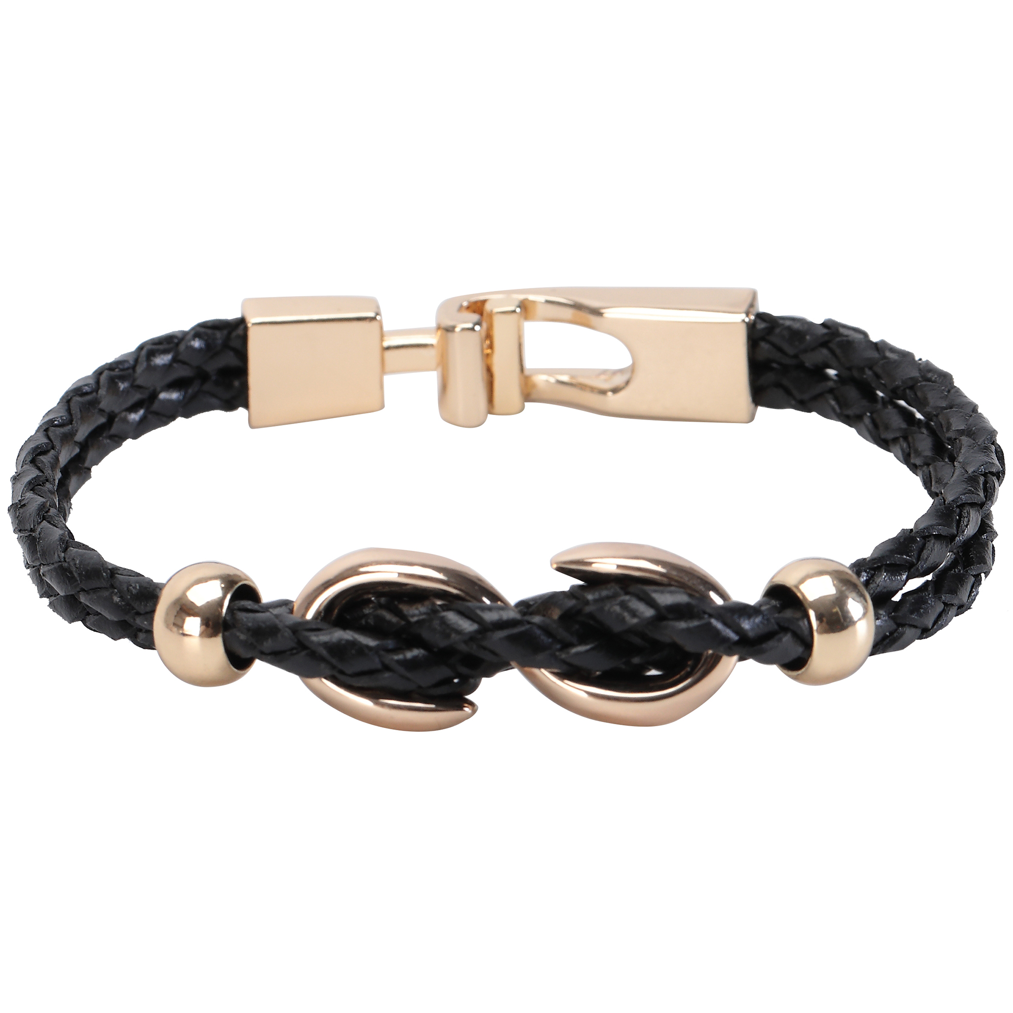 

Браслет из натуральной кожи и цинкового сплава ALLA PUGACHOVA AP40128-black-gold, AP40128-black-gold-21L