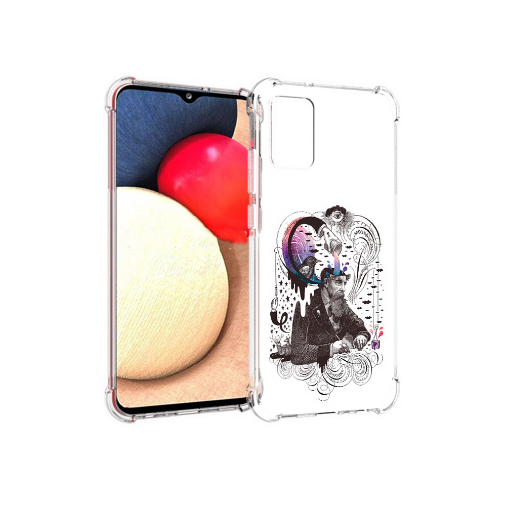 

Чехол MyPads Tocco для Samsung Galaxy A02s абстракция думающий мужчина (PT156738.479.210), Прозрачный, Tocco