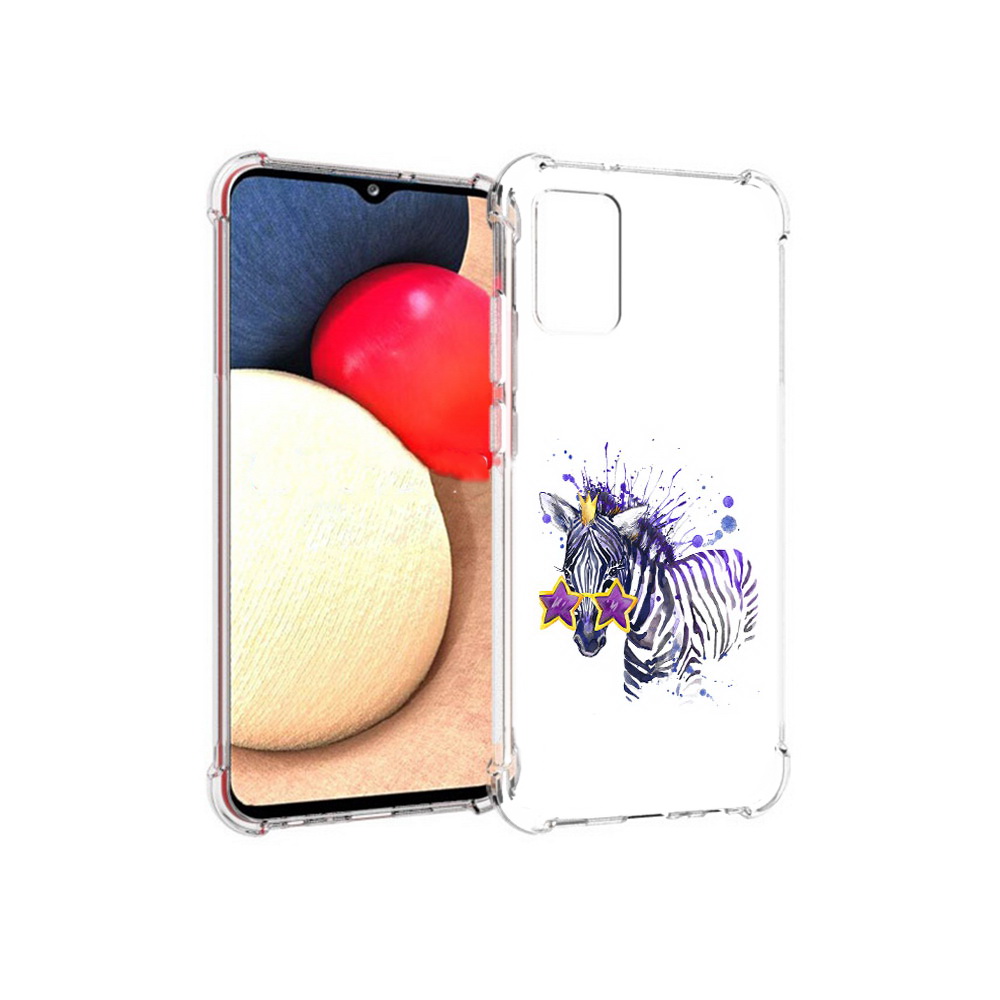 

Чехол MyPads Tocco для Samsung Galaxy A02s акварельная зебра (PT156738.479.215), Прозрачный, Tocco