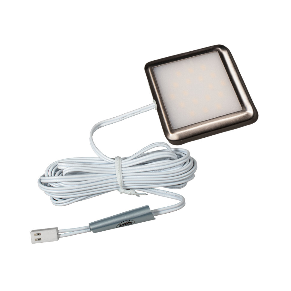 Светодиодный светильник накладной GLS 1.9 Вт 12V 5000К металлическая рамка,цвет никель