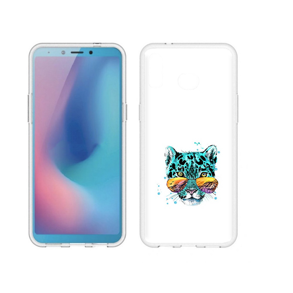 

Чехол MyPads Tocco для Samsung Galaxy A6s голубой лео (PT123850.597.294), Прозрачный, Tocco