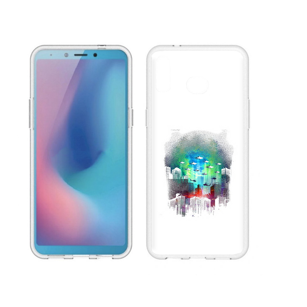 

Чехол MyPads Tocco для Samsung Galaxy A6s город в свечении (PT123850.597.296), Прозрачный, Tocco