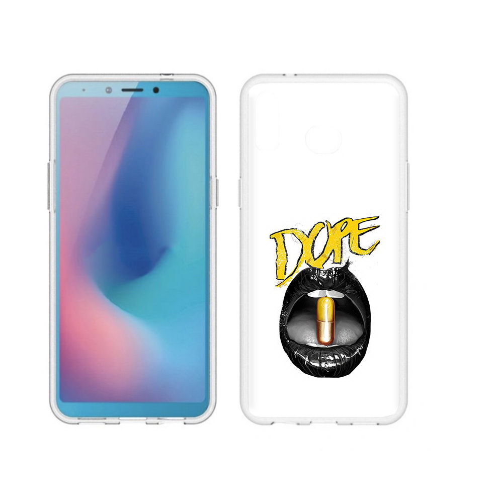 

Чехол MyPads Tocco для Samsung Galaxy A6s губы (PT123850.597.303), Прозрачный, Tocco