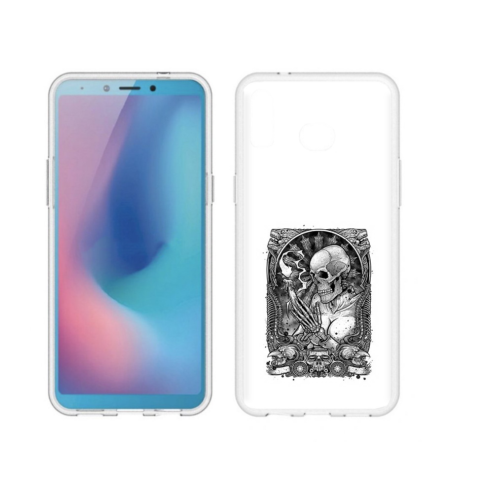 Чехол MyPads Tocco для Samsung Galaxy A6s девушка скелет (PT123850.597.316)