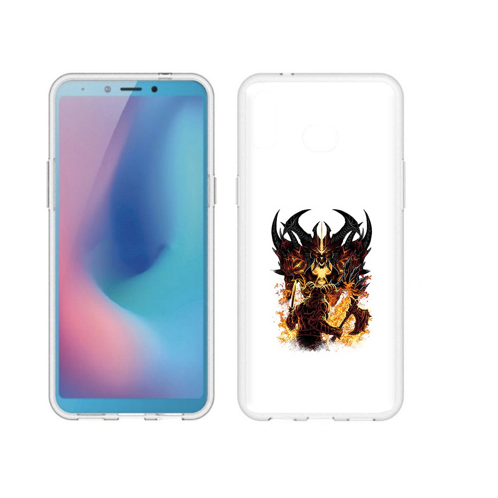 

Чехол MyPads Tocco для Samsung Galaxy A6s демон shadow fiend (PT123850.597.318), Прозрачный, Tocco