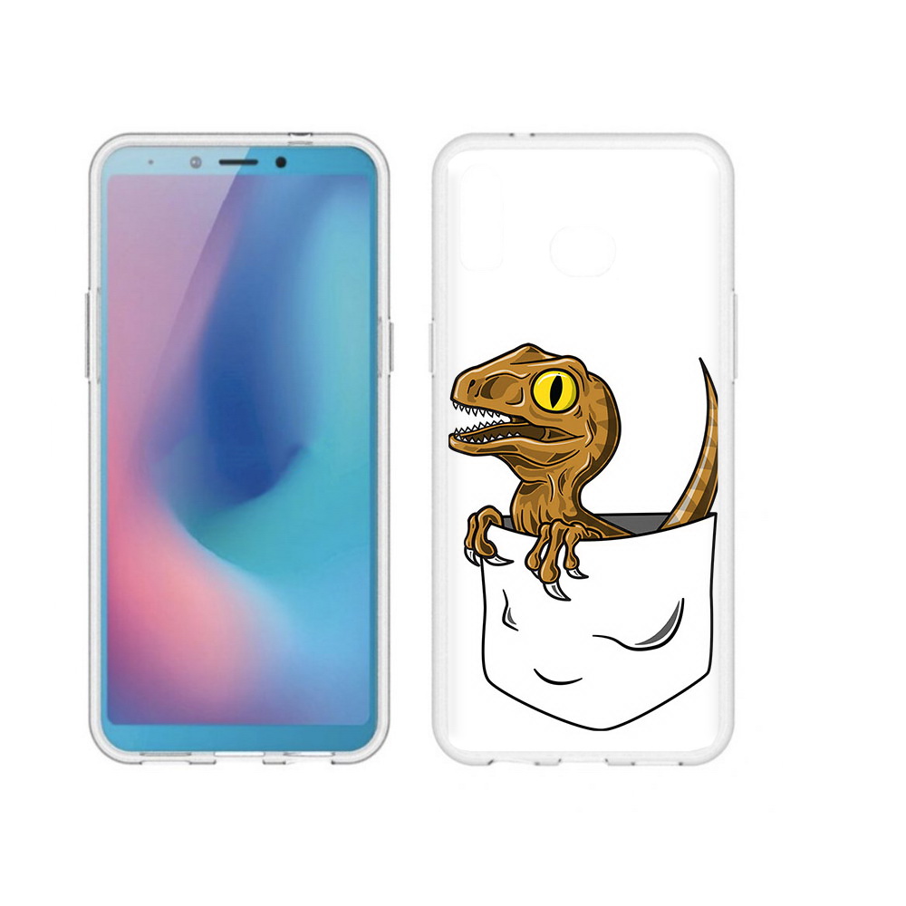 

Чехол MyPads Tocco для Samsung Galaxy A6s динозавр в кармане (PT123850.597.327), Прозрачный, Tocco