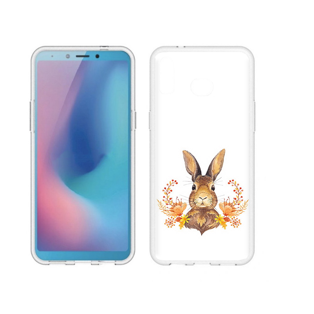 

Чехол MyPads Tocco для Samsung Galaxy A6s зайка в цветах (PT123850.597.349), Прозрачный, Tocco