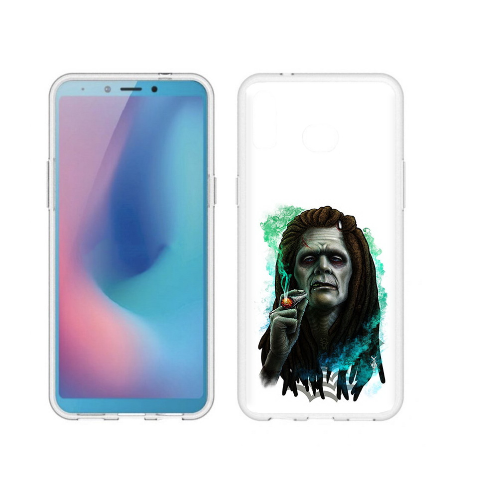 

Чехол MyPads Tocco для Samsung Galaxy A6s зеленый мужчина с сигаретой (PT123850.597.360), Прозрачный, Tocco
