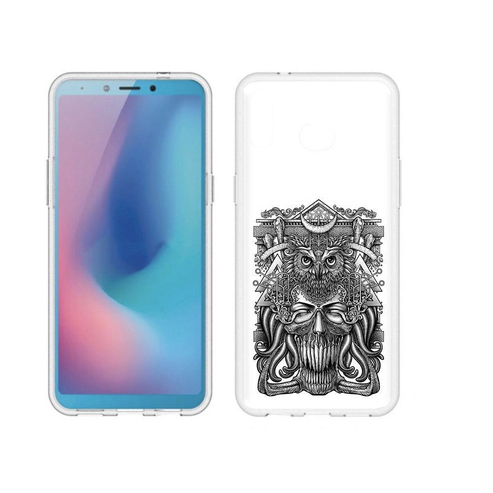 

Чехол MyPads Tocco для Samsung Galaxy A6s зубастая сова (PT123850.597.369), Прозрачный, Tocco