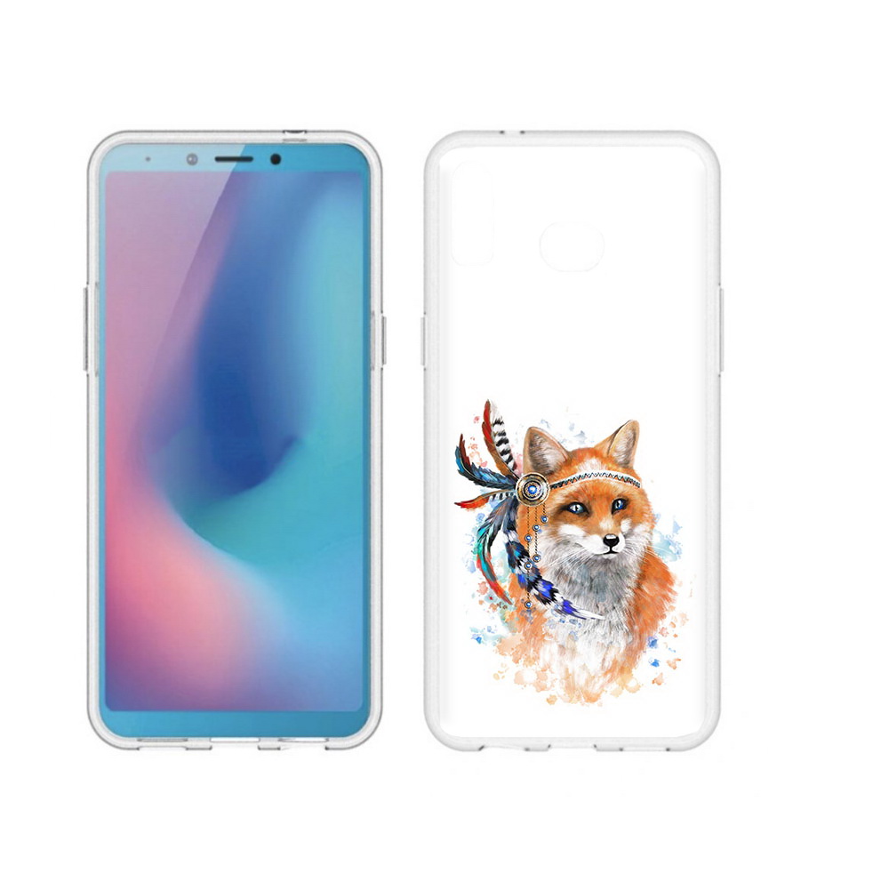 

Чехол MyPads Tocco для Samsung Galaxy A6s инду лиса (PT123850.597.377), Прозрачный, Tocco