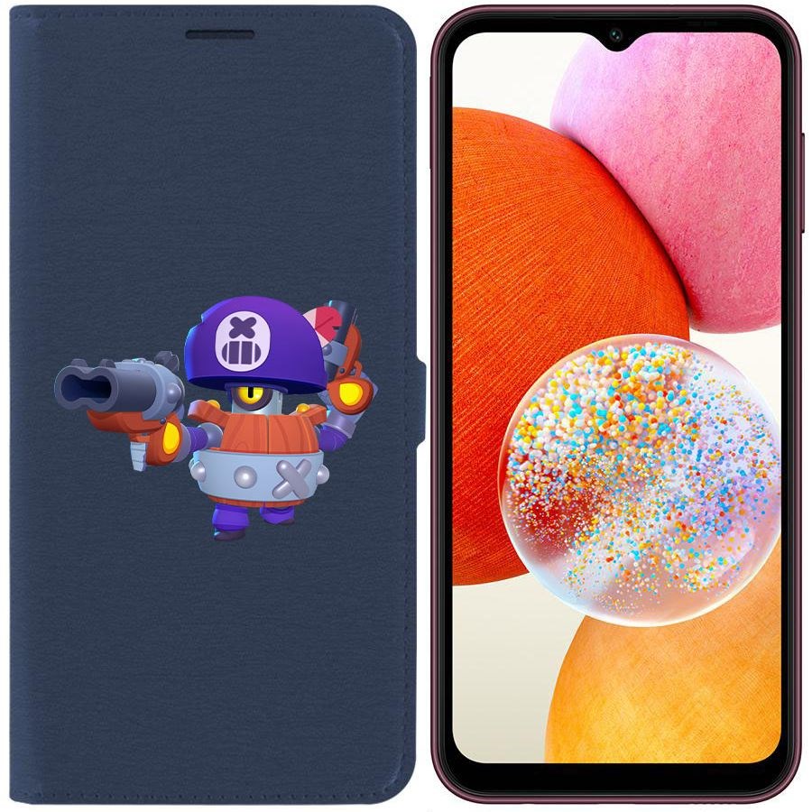 

Чехол-книжка Krutoff Eco Book для Samsung Galaxy A14 4G (A145) Brawl Stars-Дэррил (синий)