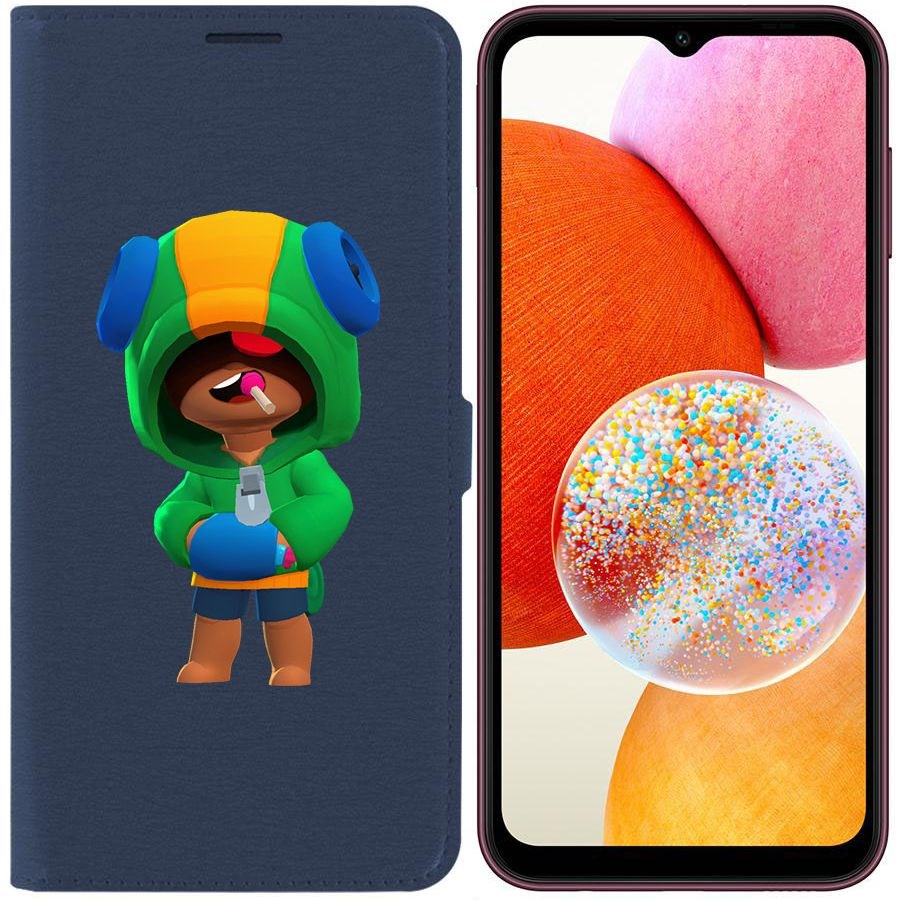 

Чехол-книжка Krutoff Eco Book для Samsung Galaxy A14 4G (A145) Brawl Stars-Леон (синий)