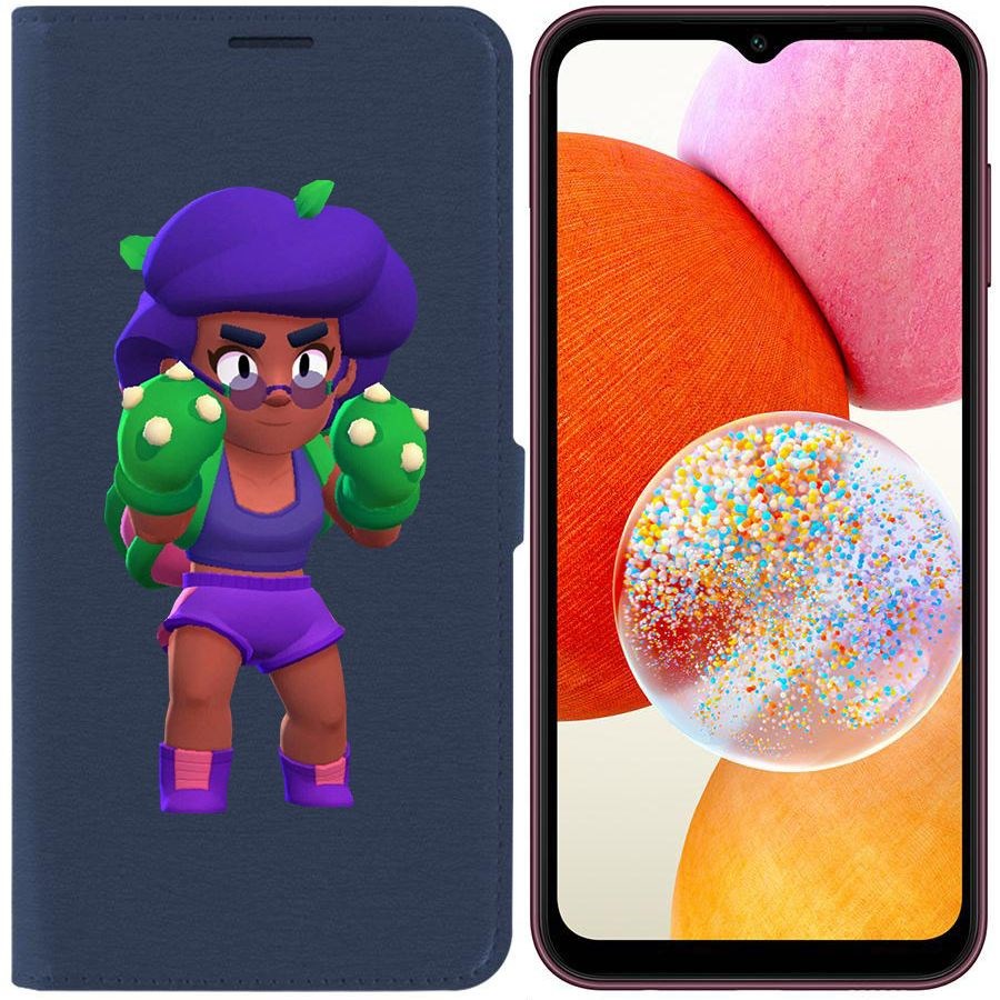 

Чехол-книжка Krutoff Eco Book для Samsung Galaxy A14 4G (A145) Brawl Stars-Роза (синий)