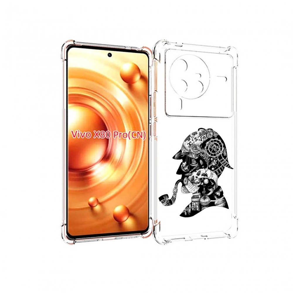 

Чехол MyPads мужчина с трубкой абстракция для Vivo X80 PRO, Прозрачный, Tocco
