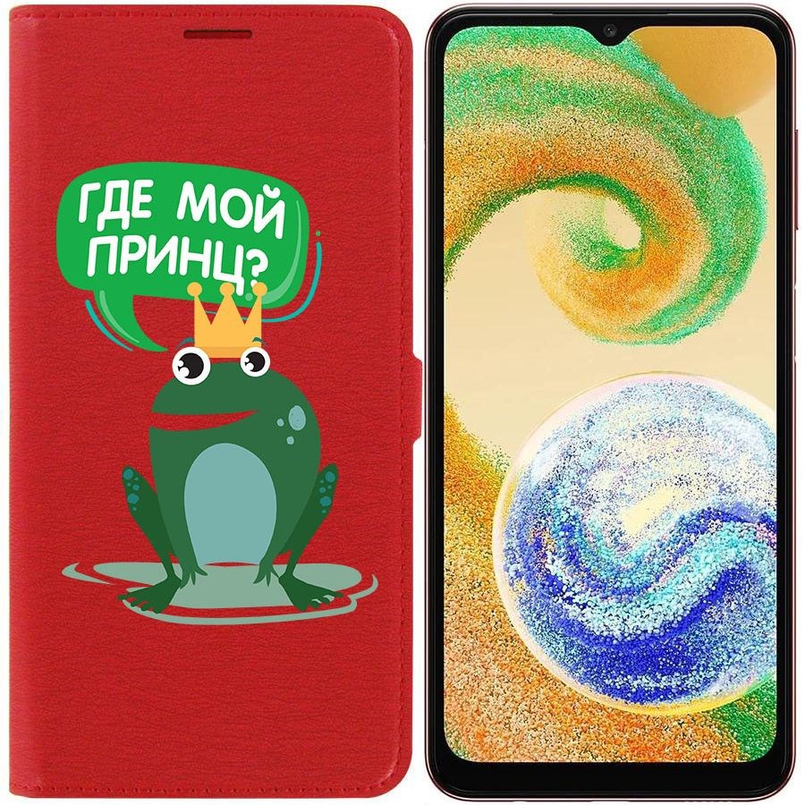 

Чехол-книжка Krutoff Eco Book для Samsung Galaxy A04s (A047) Лягушка (красный)