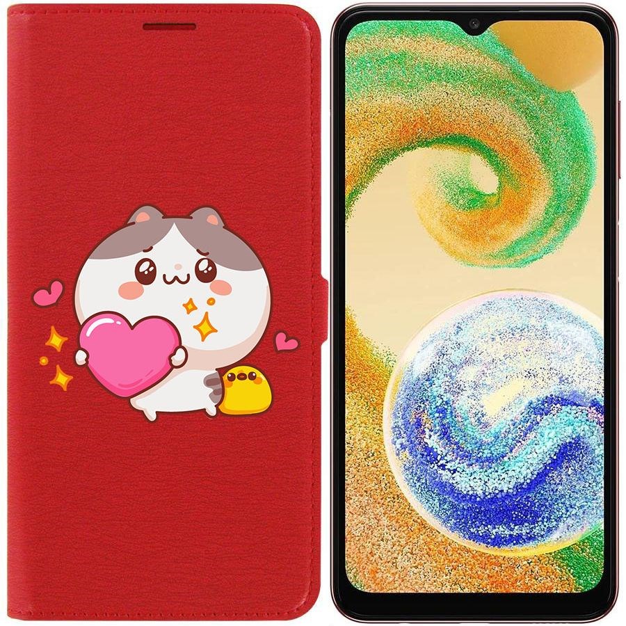 

Чехол-книжка Krutoff Eco Book для Samsung Galaxy A04s (A047) Сердце для тебя (красный)