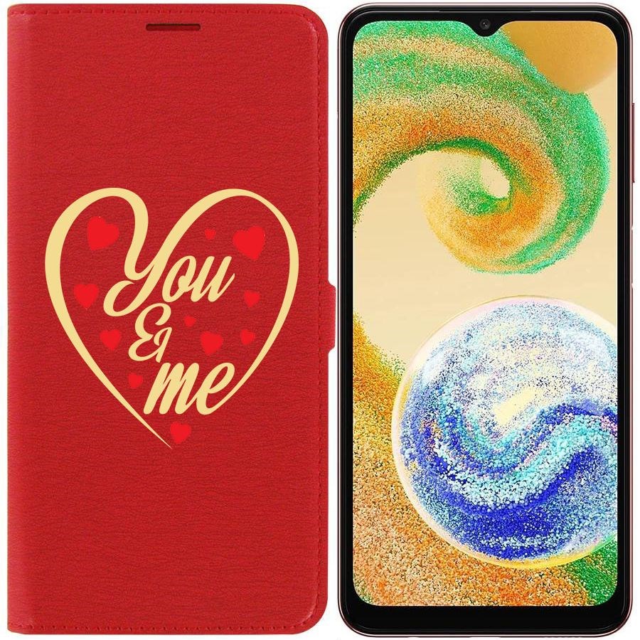 

Чехол-книжка Krutoff Eco Book для Samsung Galaxy A04s (A047) Ты и Я (красный)