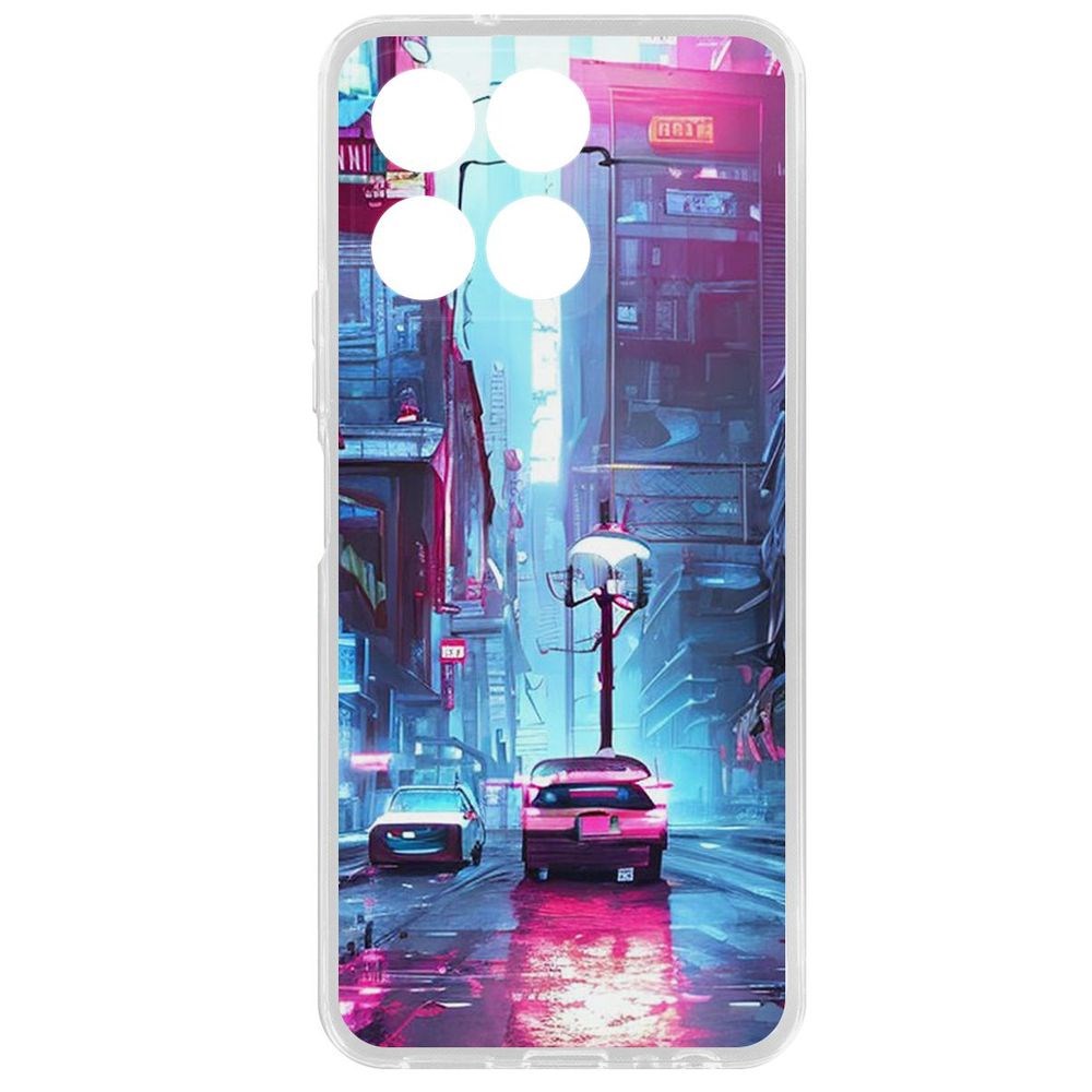 

Чехол-накладка Krutoff Clear Case Киберпанк Улица для Honor X6a, Прозрачный