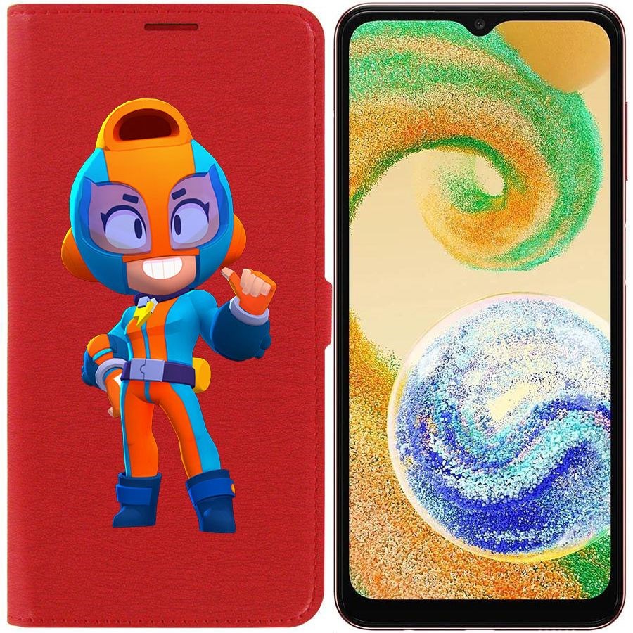 

Чехол-книжка Krutoff Eco Book для Samsung Galaxy A04s (A047) Brawl Stars-GT Макс (красный)