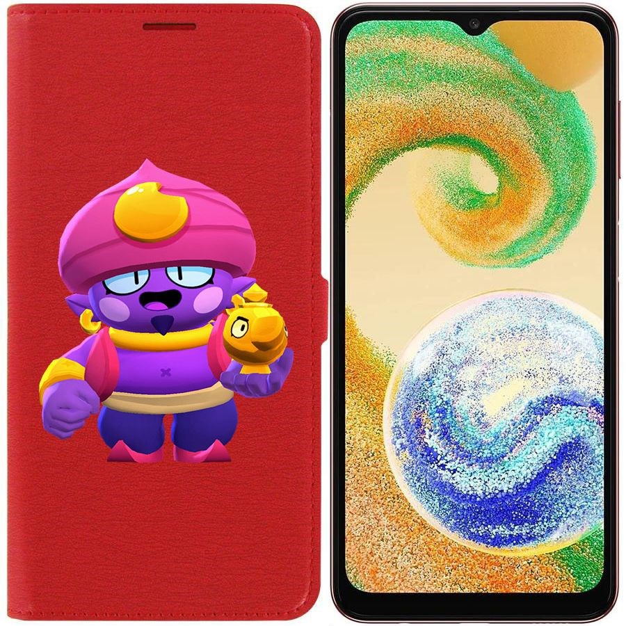 

Чехол-книжка Krutoff Eco Book для Samsung Galaxy A04s (A047) Brawl Stars-Джин (красный)