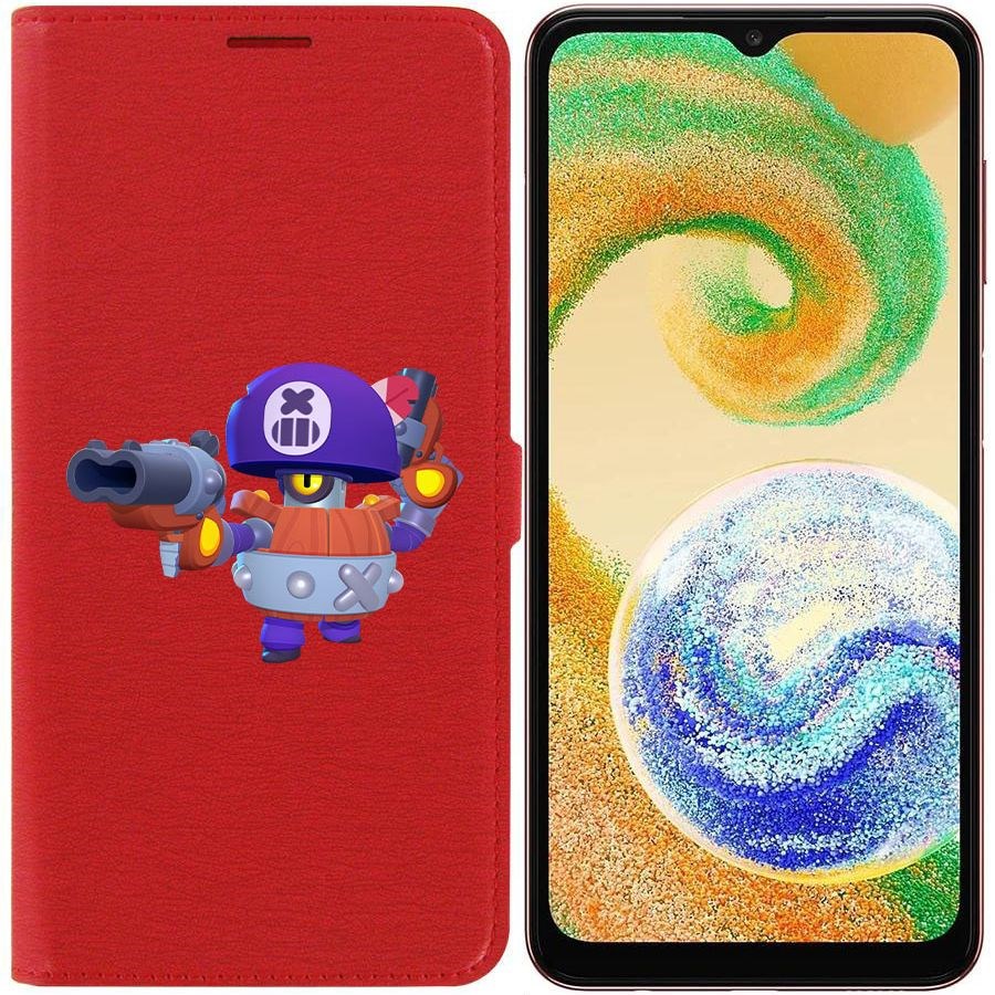 

Чехол-книжка Krutoff Eco Book для Samsung Galaxy A04s (A047) Brawl Stars-Дэррил (красный)