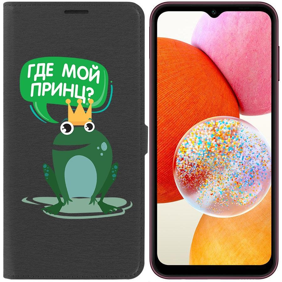 

Чехол-книжка Krutoff Eco Book для Samsung Galaxy A14 4G (A145) Лягушка (черный)