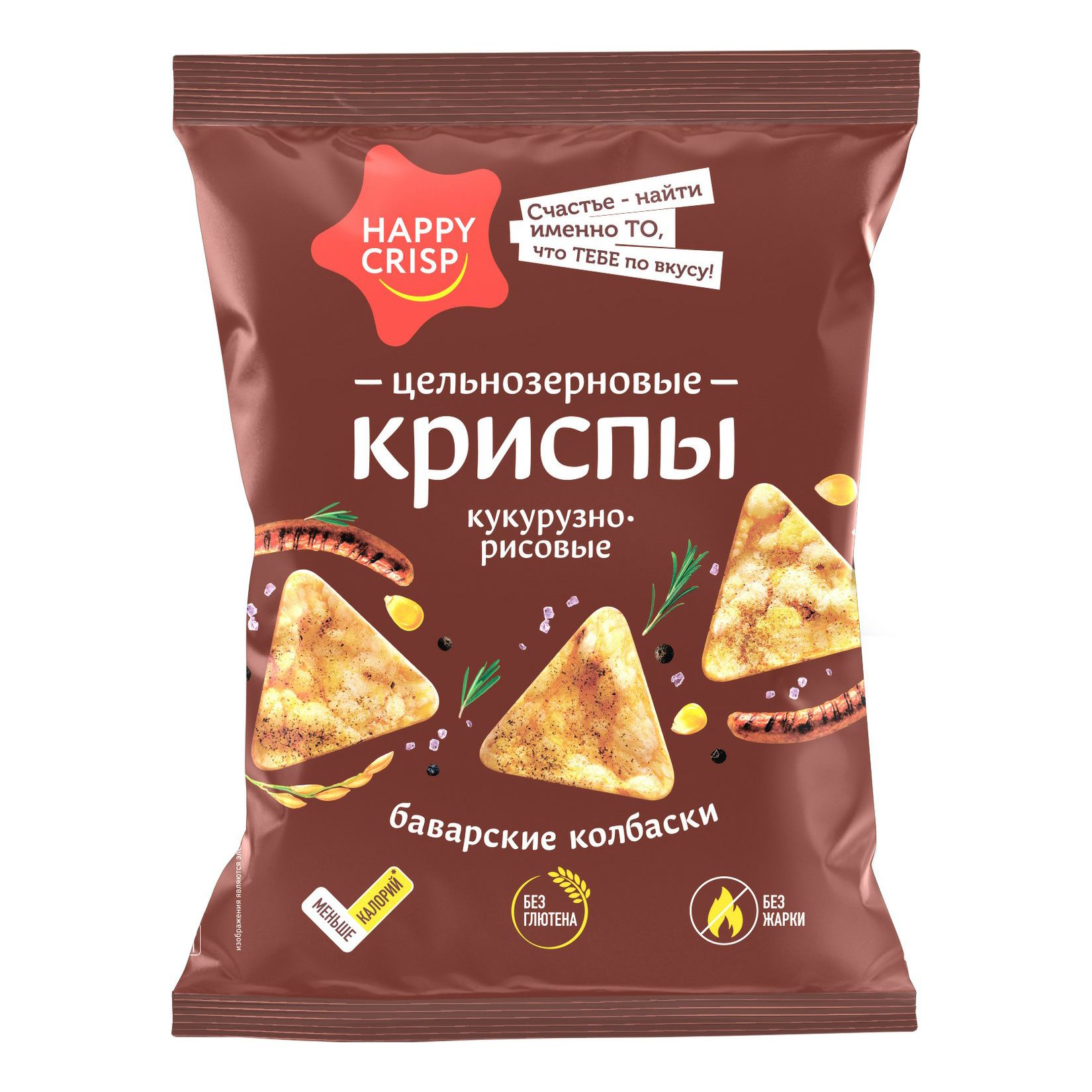 Криспы кукурузно-рисовые Happy Crisp баварские колбаски 50 г