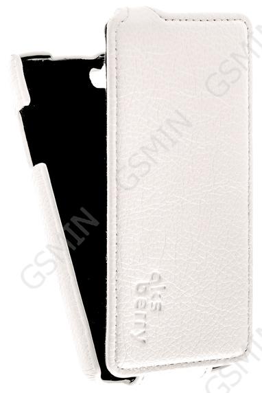 Кожаный чехол для Fly IQ 4409 Era Life 4 Quad Aksberry Protective Flip Case (Белый)