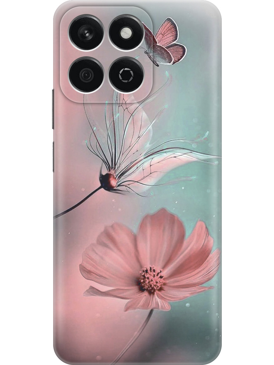 

Силиконовый чехол на Honor X7C с принтом "Бабочка и цветы", Прозрачный;голубой;розовый;серый, 786720522