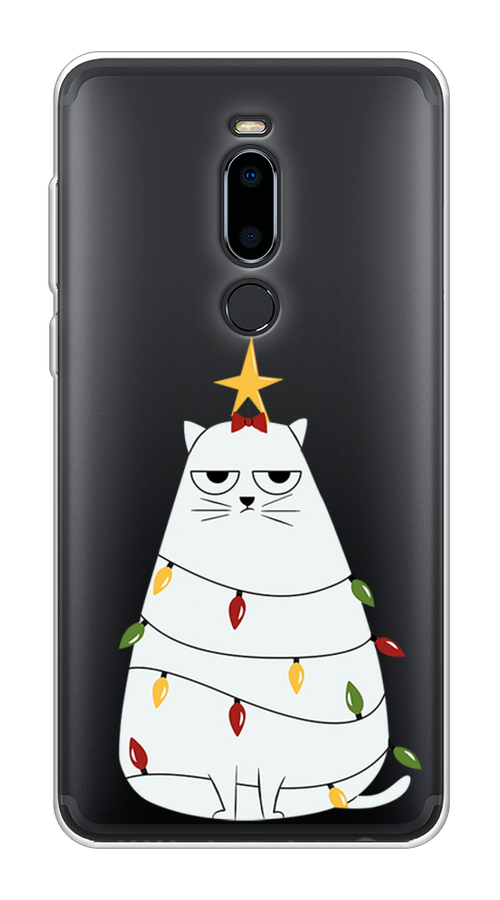 

Чехол на Meizu M8 "Котик в гирлянде", Белый;красный;желтый, 73150-1
