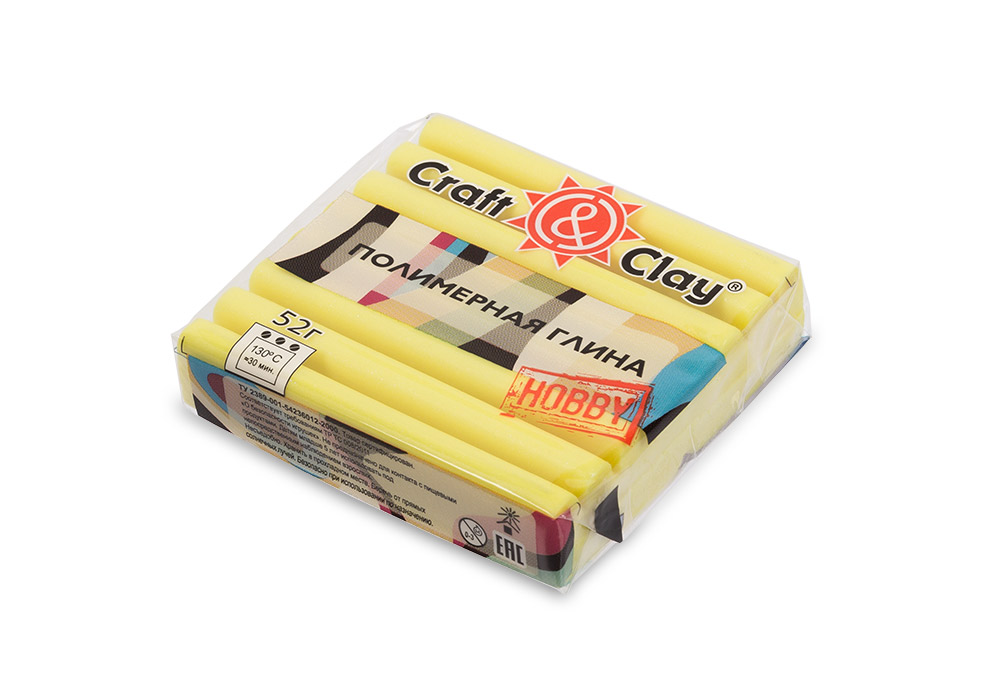 Полимерная глина Craft&Clay Гламур, 52 грамма, цвет: 1506 жёлтый, арт. CCH